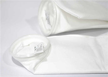 100 300 Micron Filter Bag , Fabric Nylon Filter Bag White Color Post Heat Setting