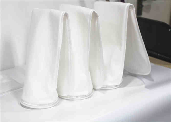 Oil 200 Micron Filter Bag , Industrial Filter Socks Polyester Material White Color