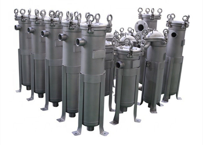Stainless Steel Single Bag Filter Housing With Bead Blasting Surface CE Certified